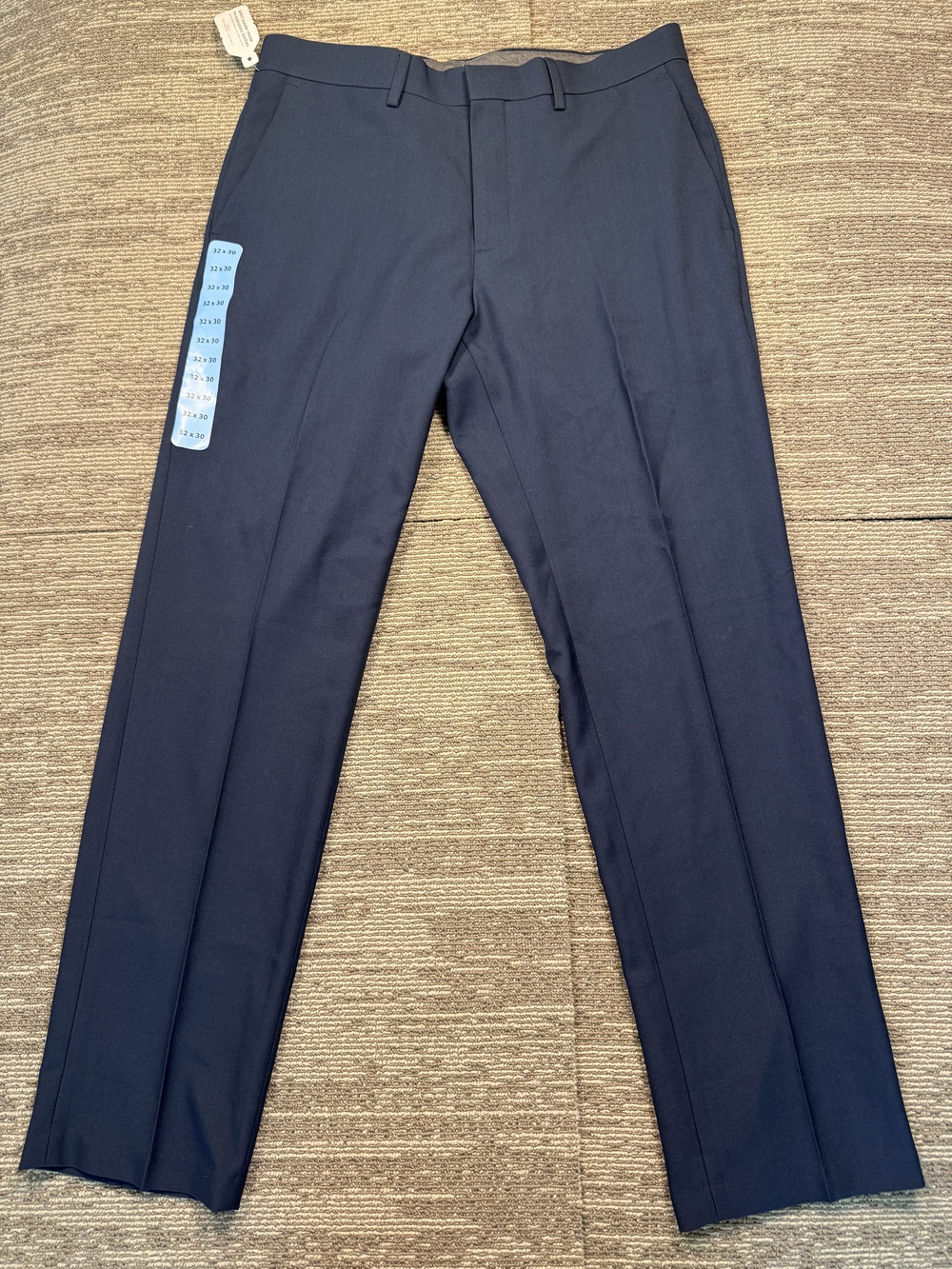 Haggar Performance Comfort Dress Pants Mens 32x30 Blue Straight Fit Straight Leg